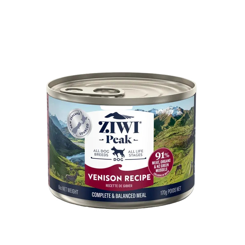 ZIWI Peak Canned Wet Venison Recipe for Dogs (170g) — Best Before Nov 2027