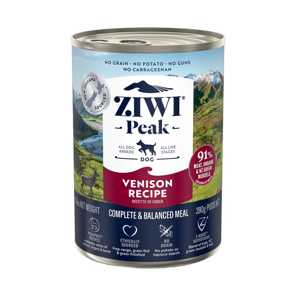 ZIWI Peak Canned Wet Venison Recipe for Dogs (390g) — Best Before Aug 2027