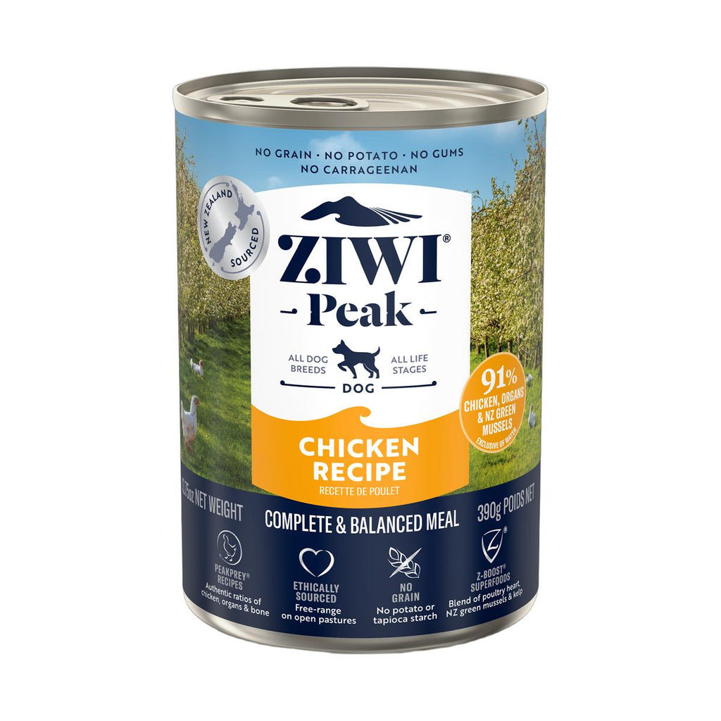 ZIWI Peak Canned Wet Chicken Recipe for Dogs (390g) — Best Before Sep 2027