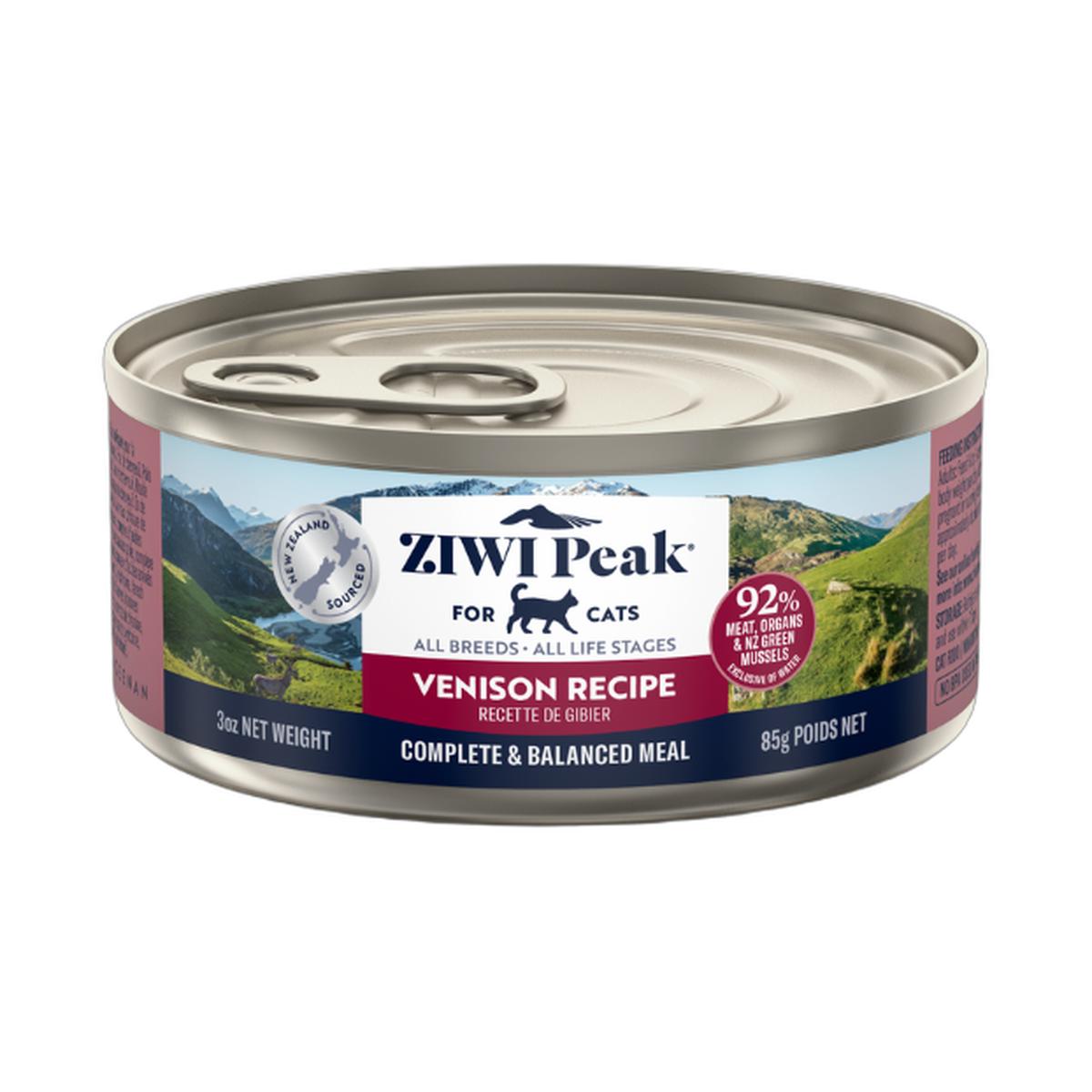 ZIWI Peak Canned Wet Venison Recipe for Cats (85g) — Best Before Oct 2027