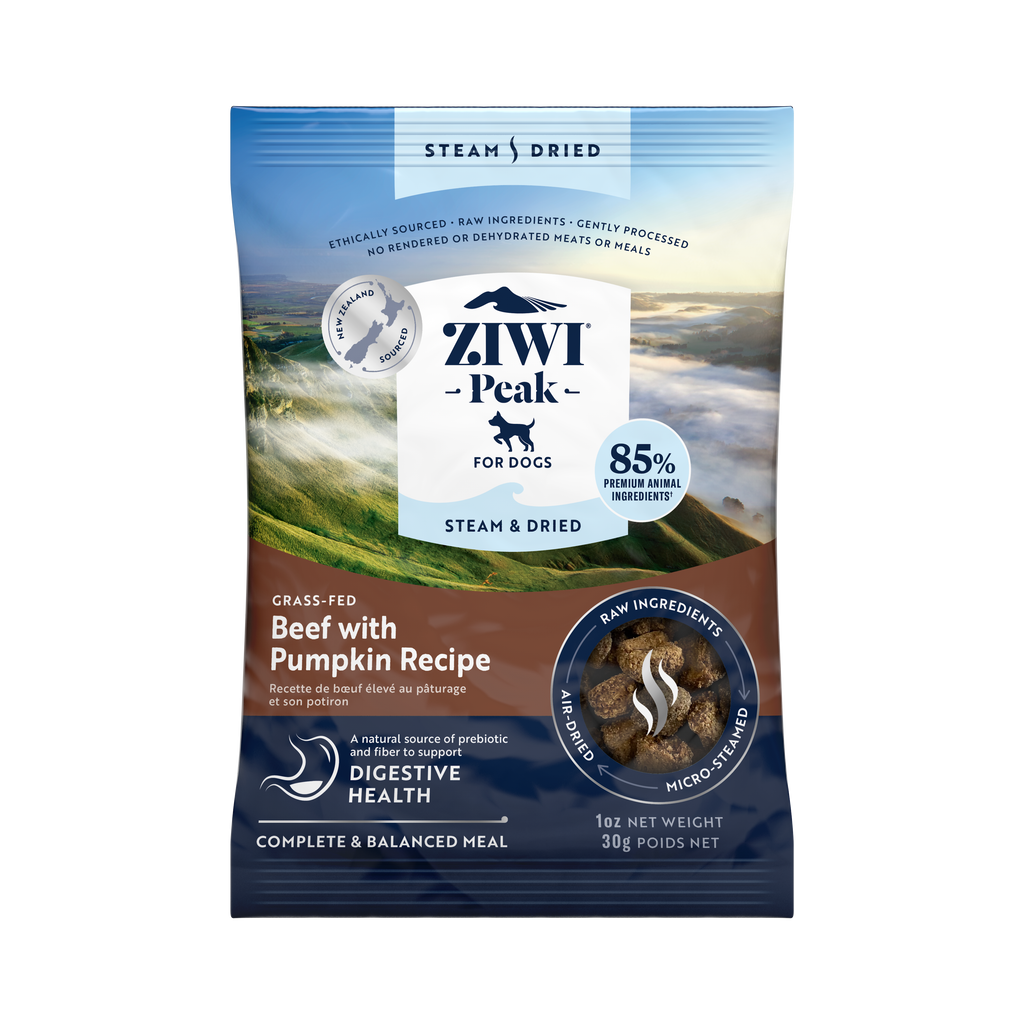 ZIWI Peak Steam & Dried Beef with Pumpkin dog sample pack 30g - front