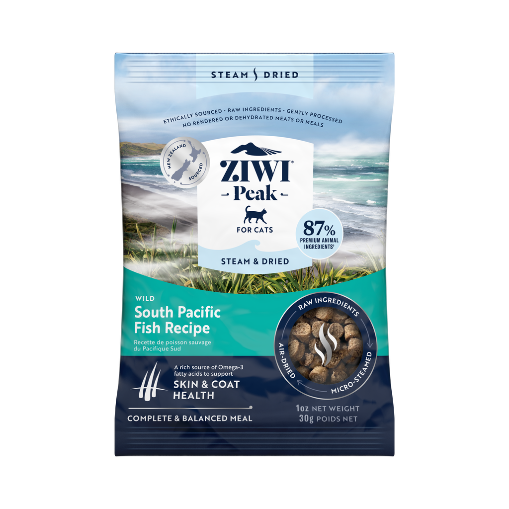 ZIWI Peak Steam & Dried Wild South Pacific Fish cat sample pack 30g - front