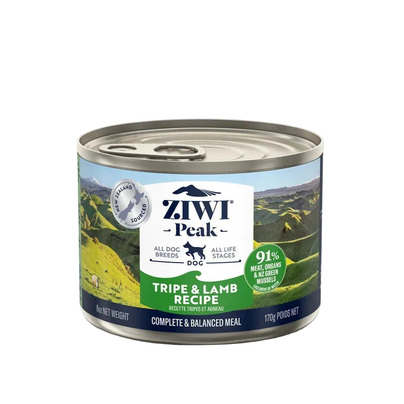 ZIWI Peak Canned Wet Tripe & Lamb Recipe for Dogs (170g) — Best Before Oct 2027