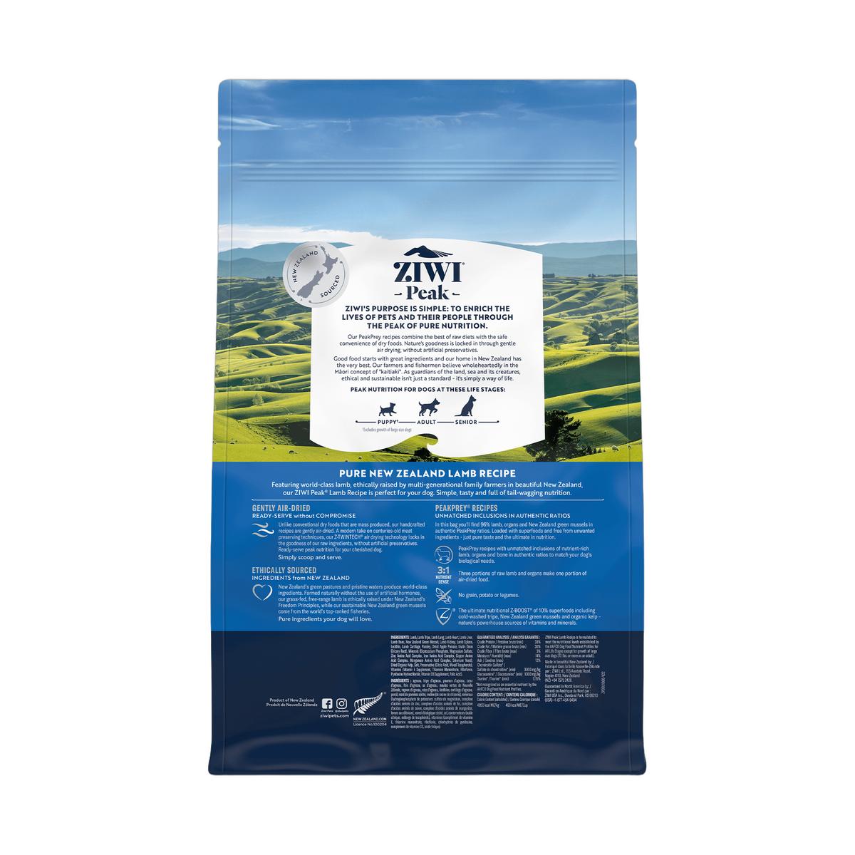 ZIWI Peak ziwi-peak-air-dried-lamb-dog (1kg-back)