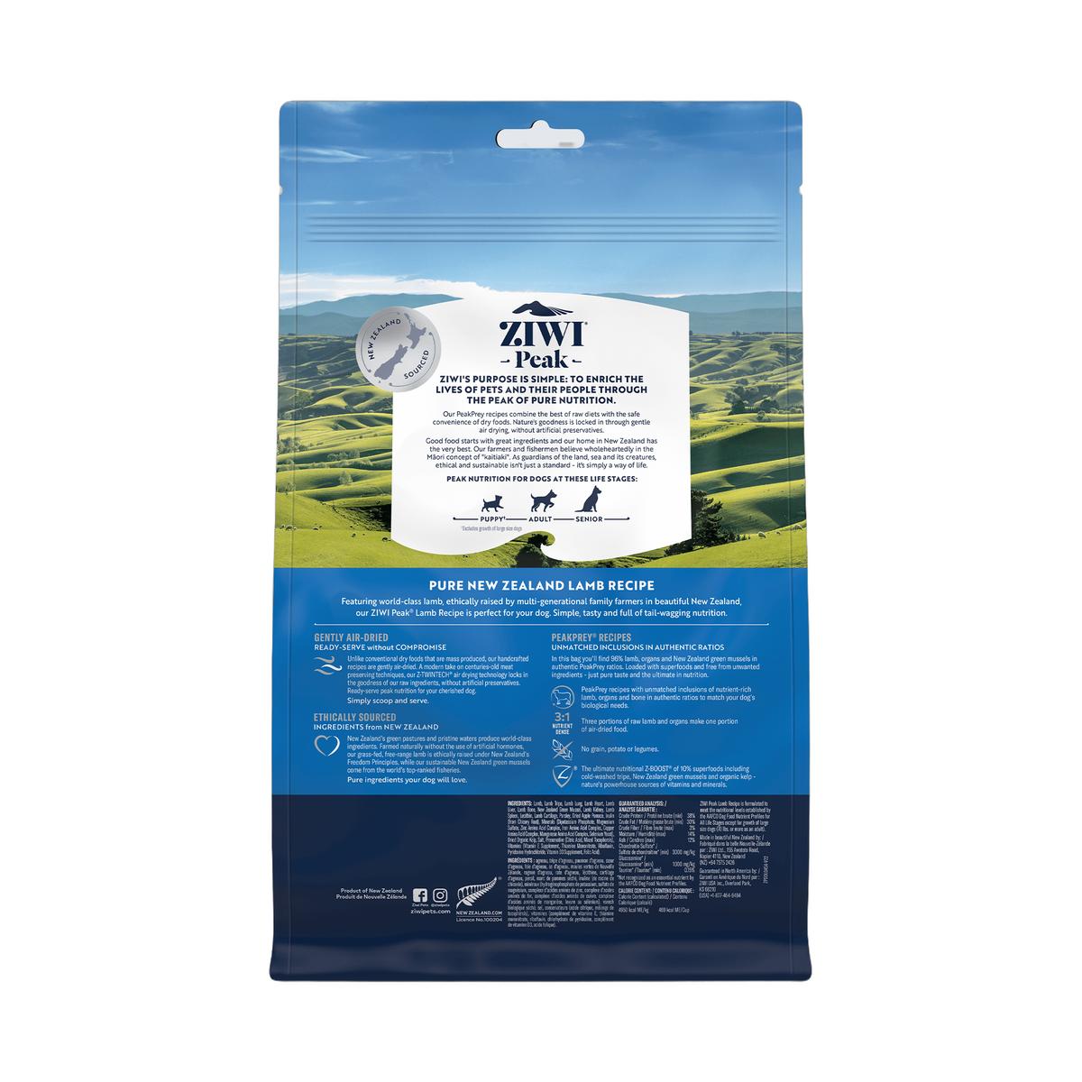 ZIWI Peak ziwi-peak-air-dried-lamb-dog (454g-back)