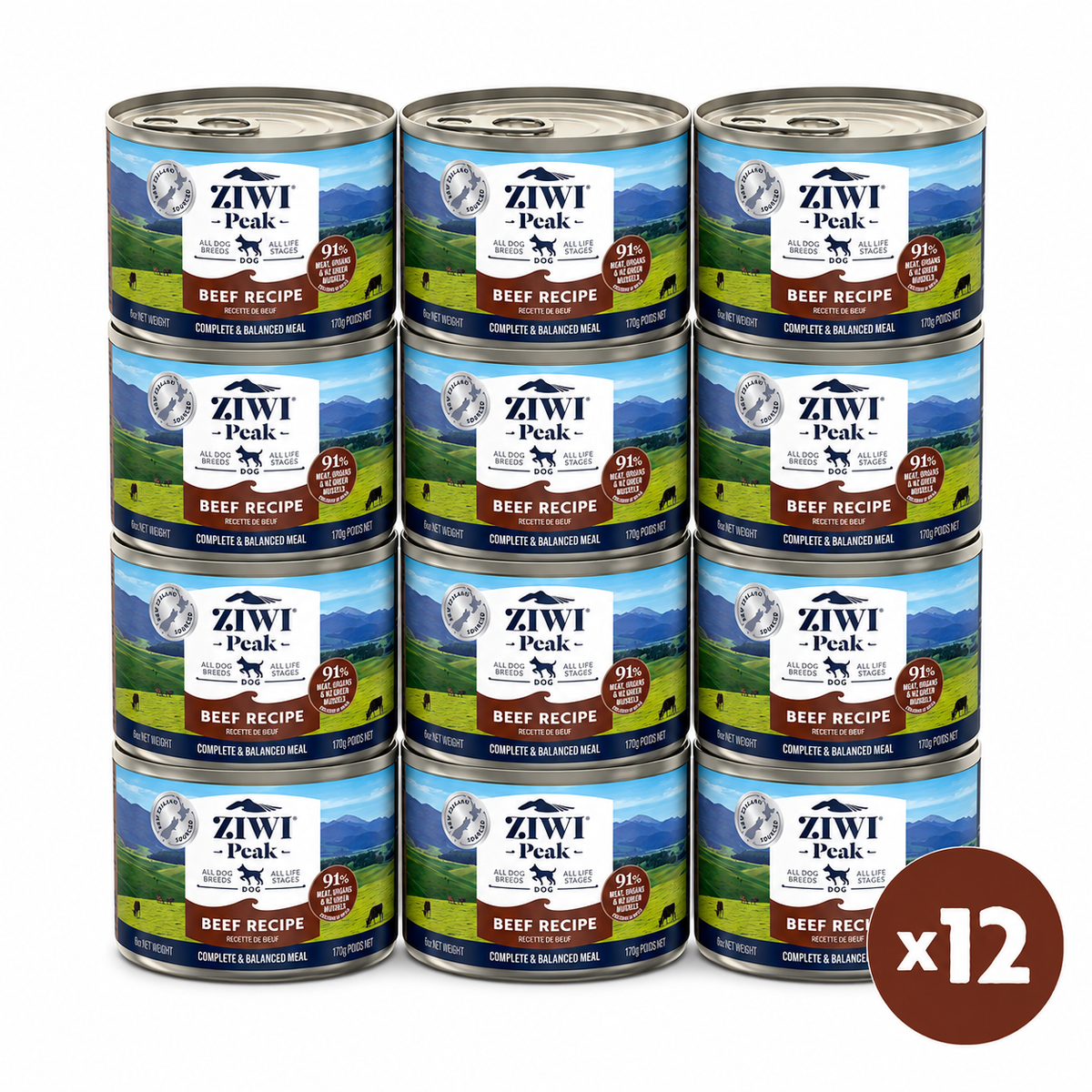 ZIWI Peak Canned Wet Beef Recipe for Dogs (170g) — Best Before Aug 2027