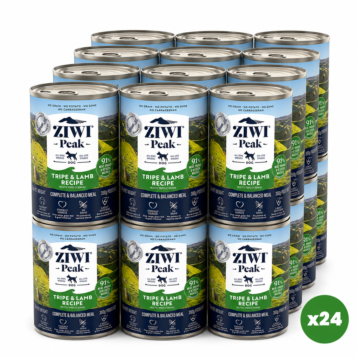 ZIWI Peak Canned Wet Tripe & Lamb Recipe for Dogs (390g)
