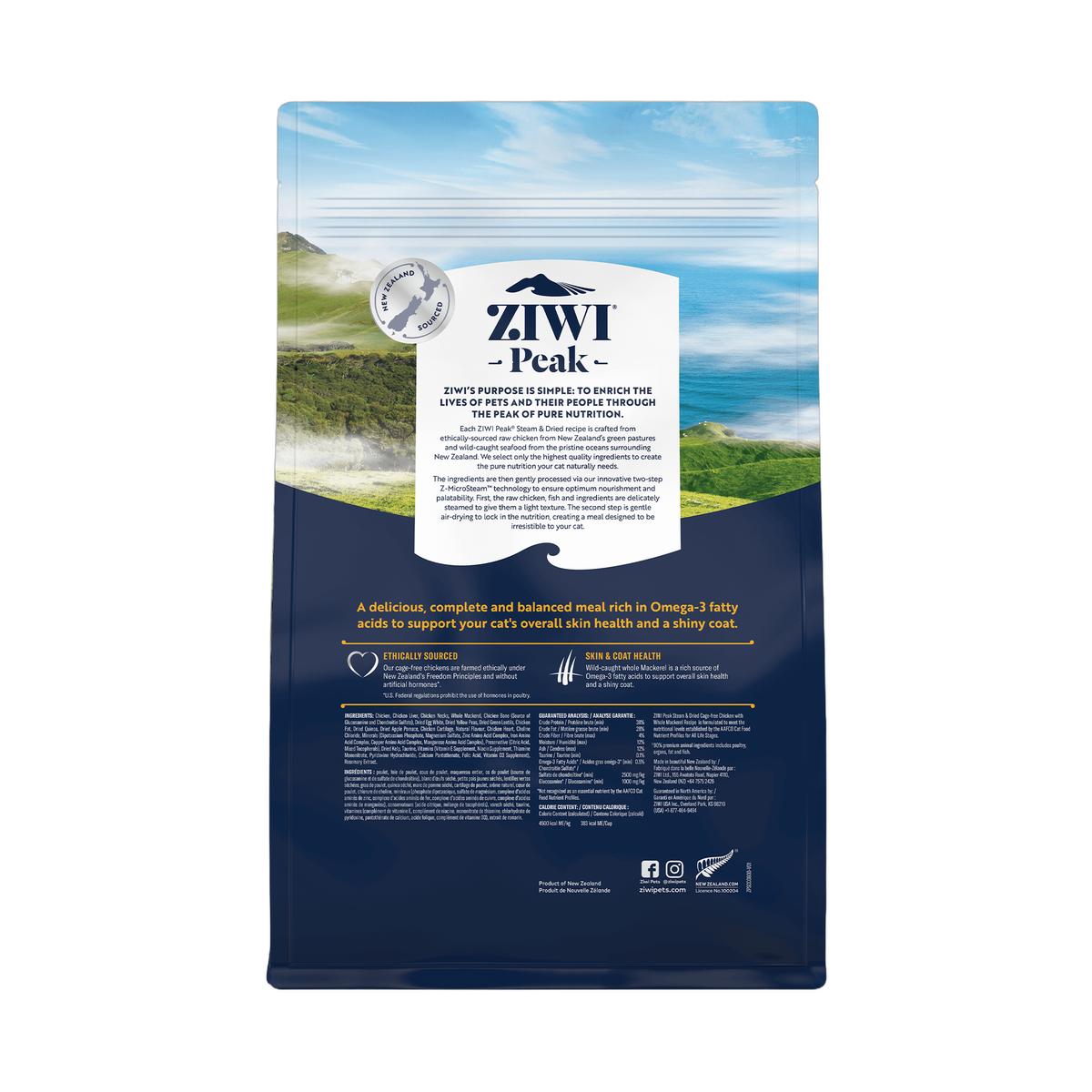 ZIWI Peak ziwi-peak-steam-dried-chicken-whole-mackerel-cat (800g-back)